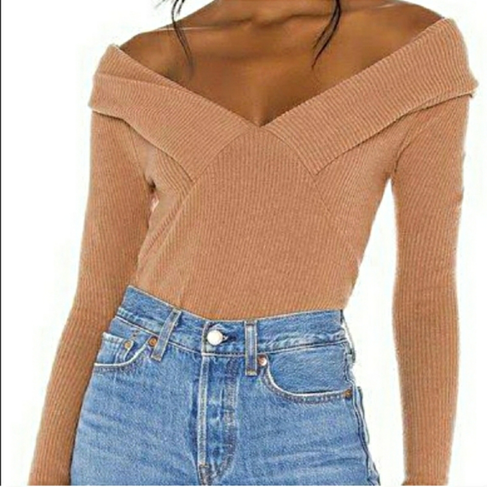 New Free people Women's Hot Stuff  V-Neck Long Sleeve Top